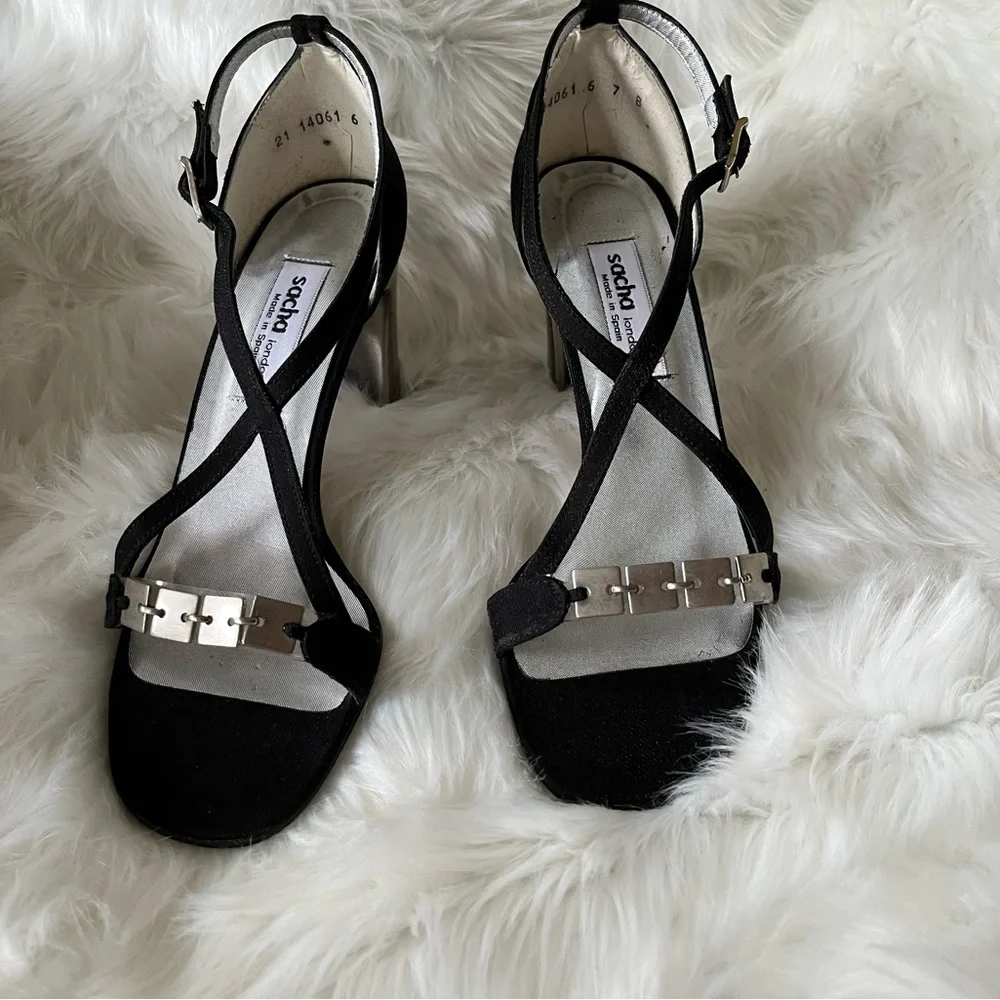 Sacha London heels made in Spain. Black & metallic in great condition. - Picture 2 of 5